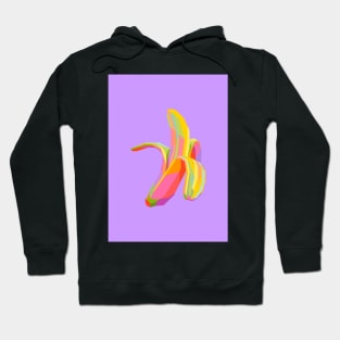 Banana Pop Art Purple Bg Hoodie